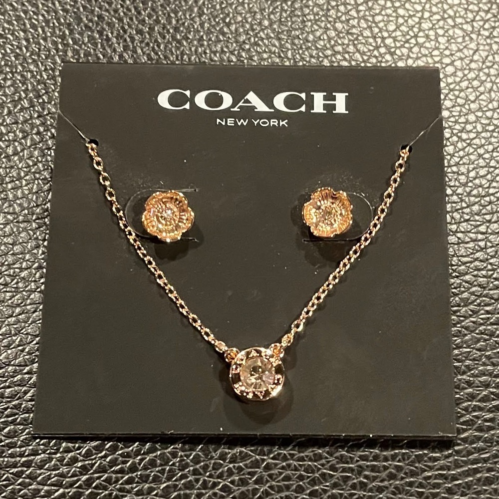 Coach necklace and earring set
